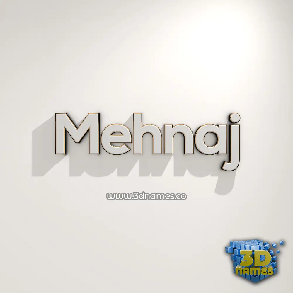mehnaj in White Logo Warm style - 3D name wallpaper