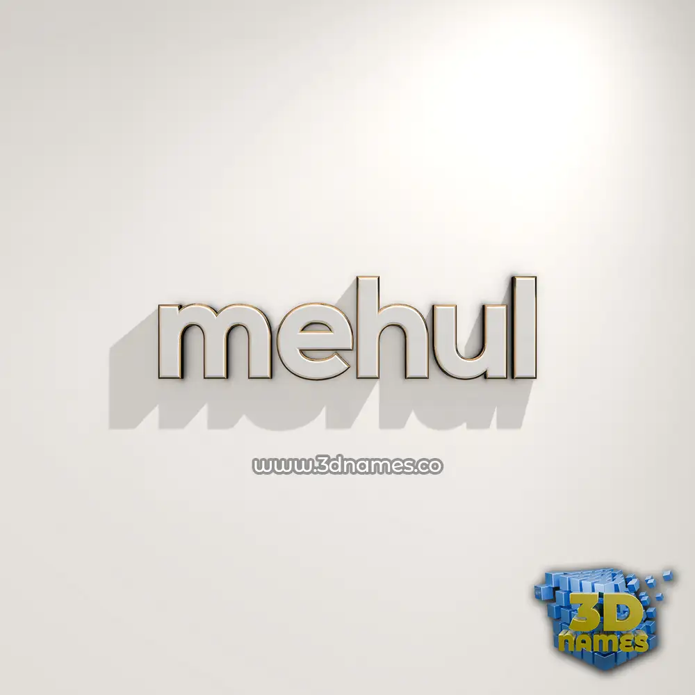 mehul in White Logo Warm style - 3D name wallpaper