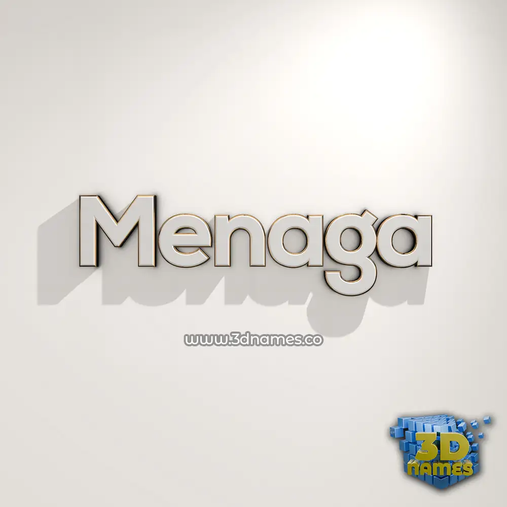 menaga in White Logo Warm style - 3D name wallpaper