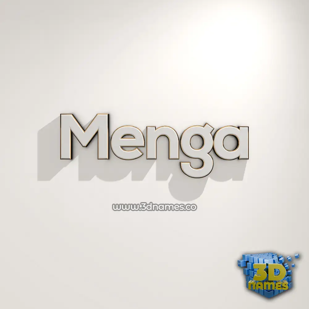 menga in White Logo Warm style - 3D name wallpaper