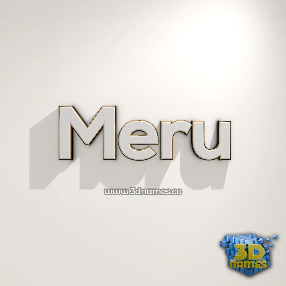 meru in White Logo Warm style - 3D name wallpaper