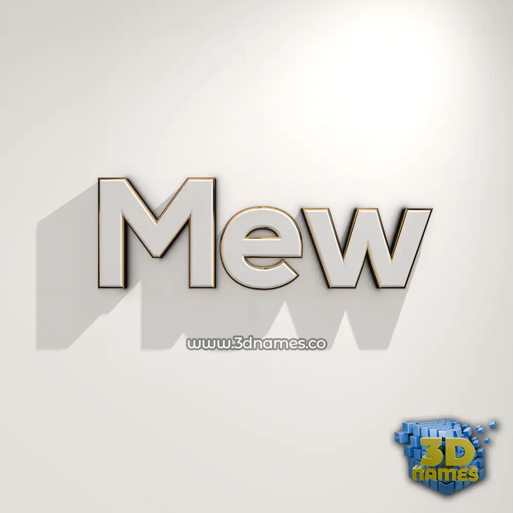 mew in White Logo Warm style - 3D name wallpaper