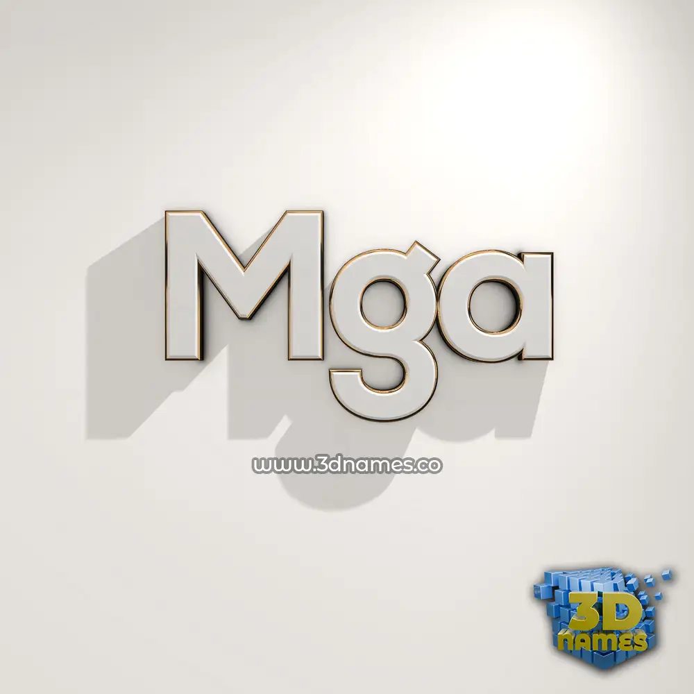 mga in White Logo Warm style - 3D name wallpaper