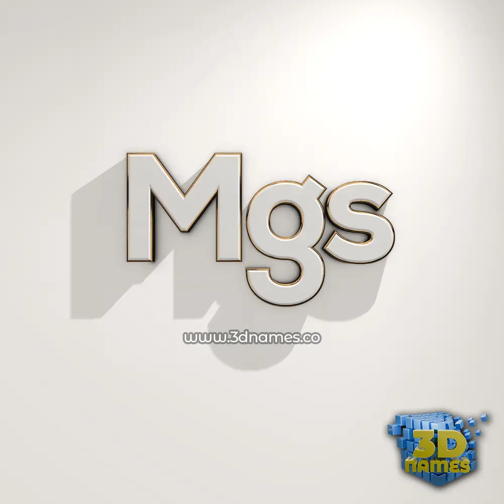 mgs in White Logo Warm style - 3D name wallpaper