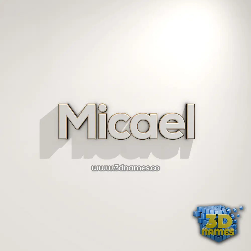 micael in White Logo Warm style - 3D name wallpaper