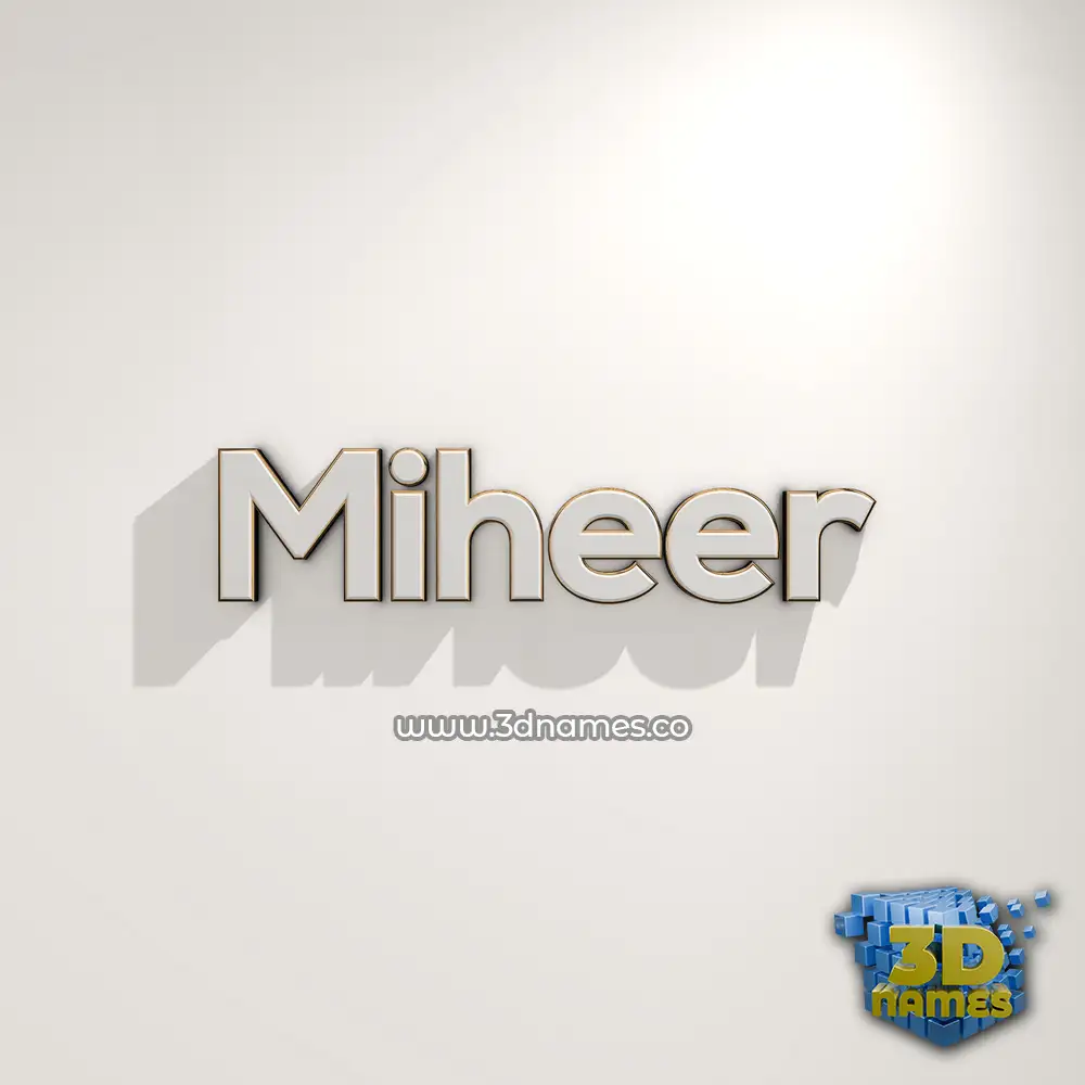 miheer in White Logo Warm style - 3D name wallpaper
