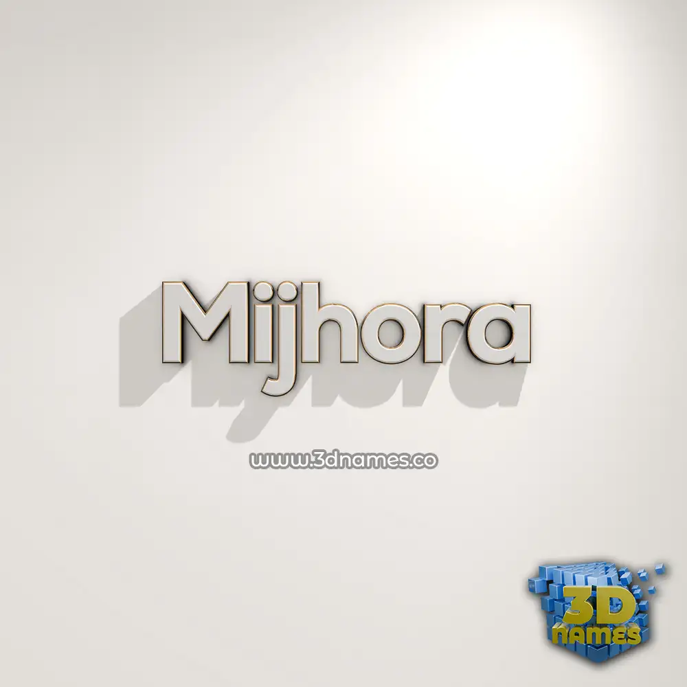 mijhora in White Logo Warm style - 3D name wallpaper