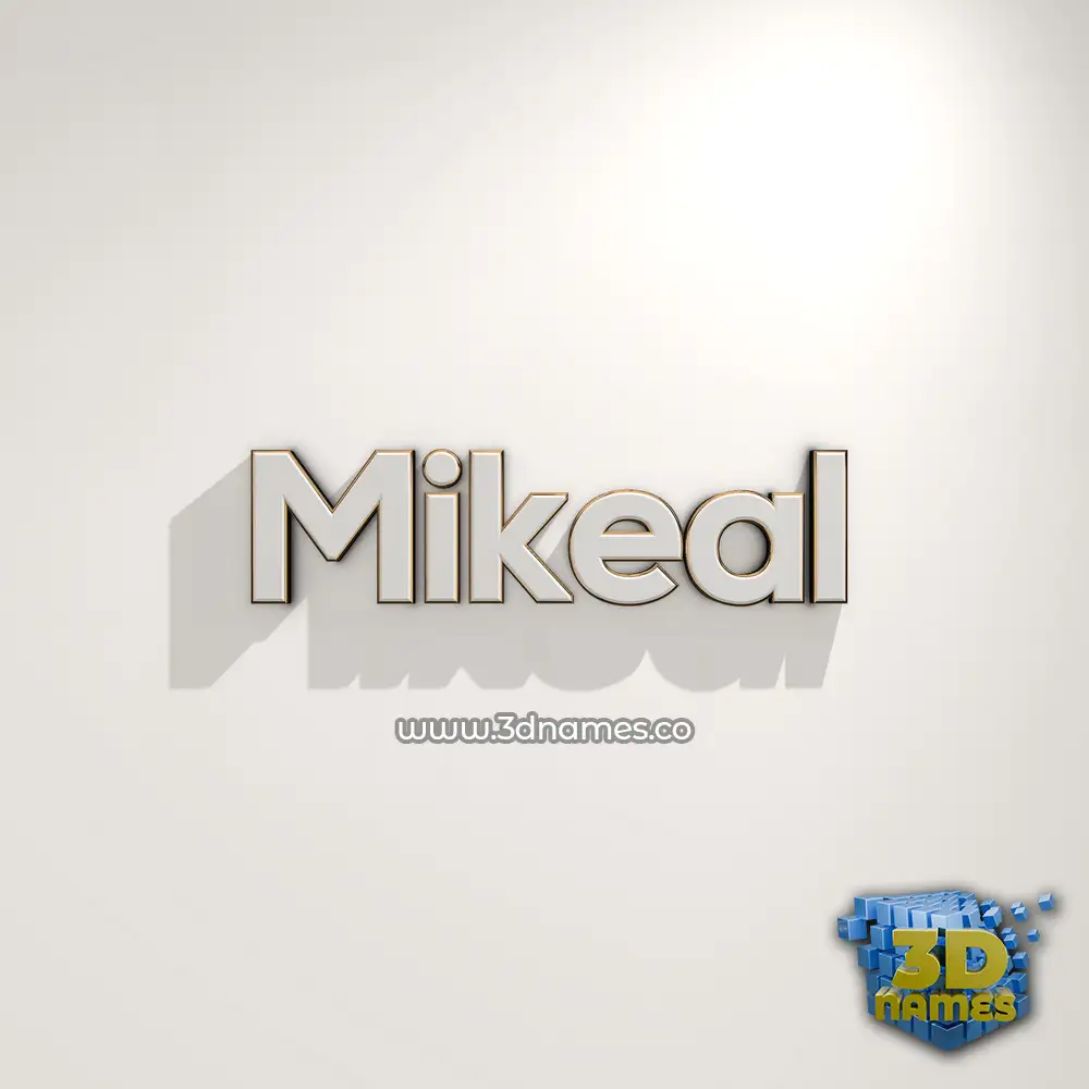mikeal in White Logo Warm style - 3D name wallpaper