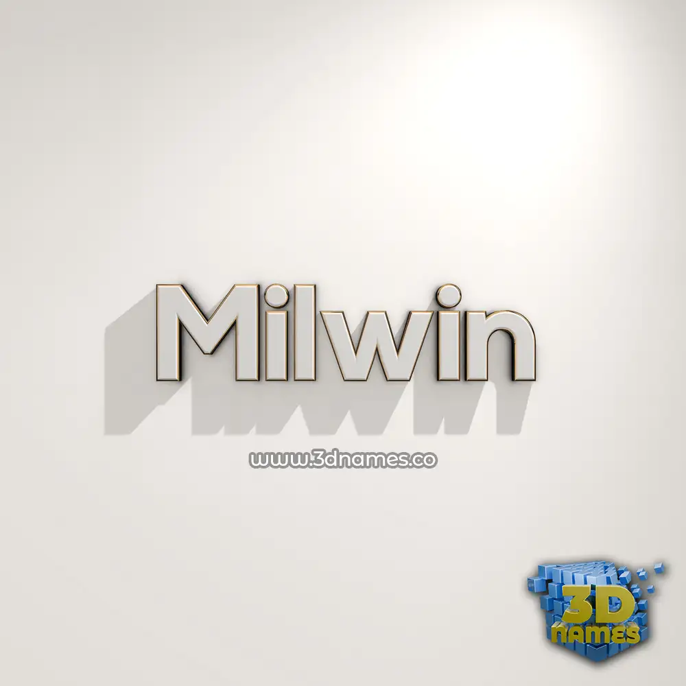 milwin in White Logo Warm style - 3D name wallpaper