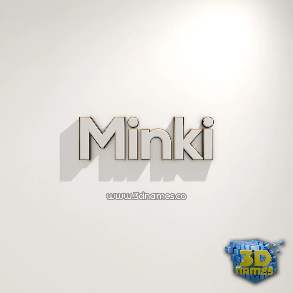 minki in White Logo Warm style - 3D name wallpaper