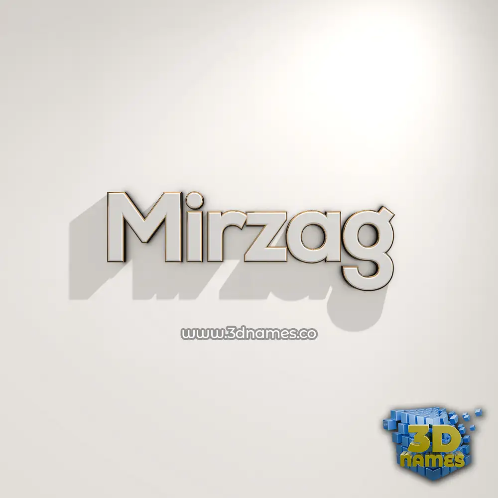 mirzag in White Logo Warm style - 3D name wallpaper