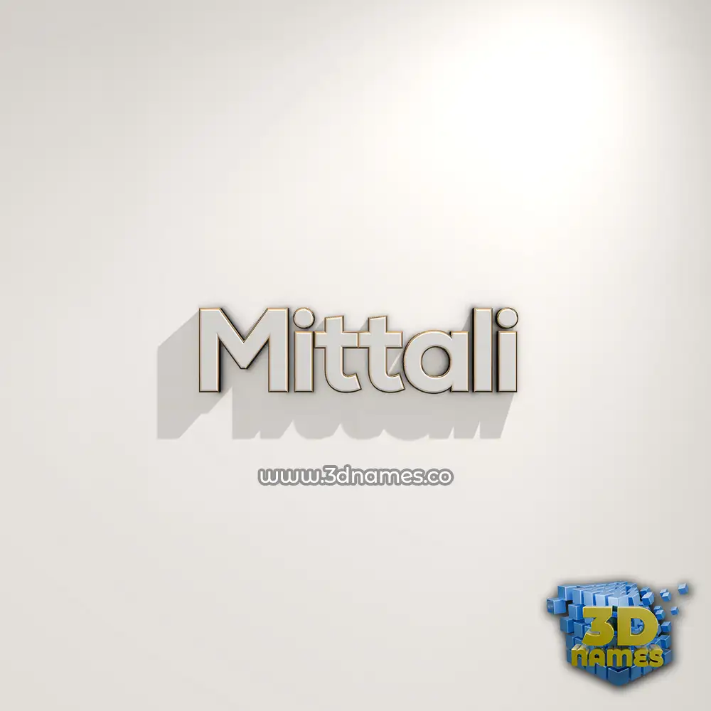 mittali in White Logo Warm style - 3D name wallpaper