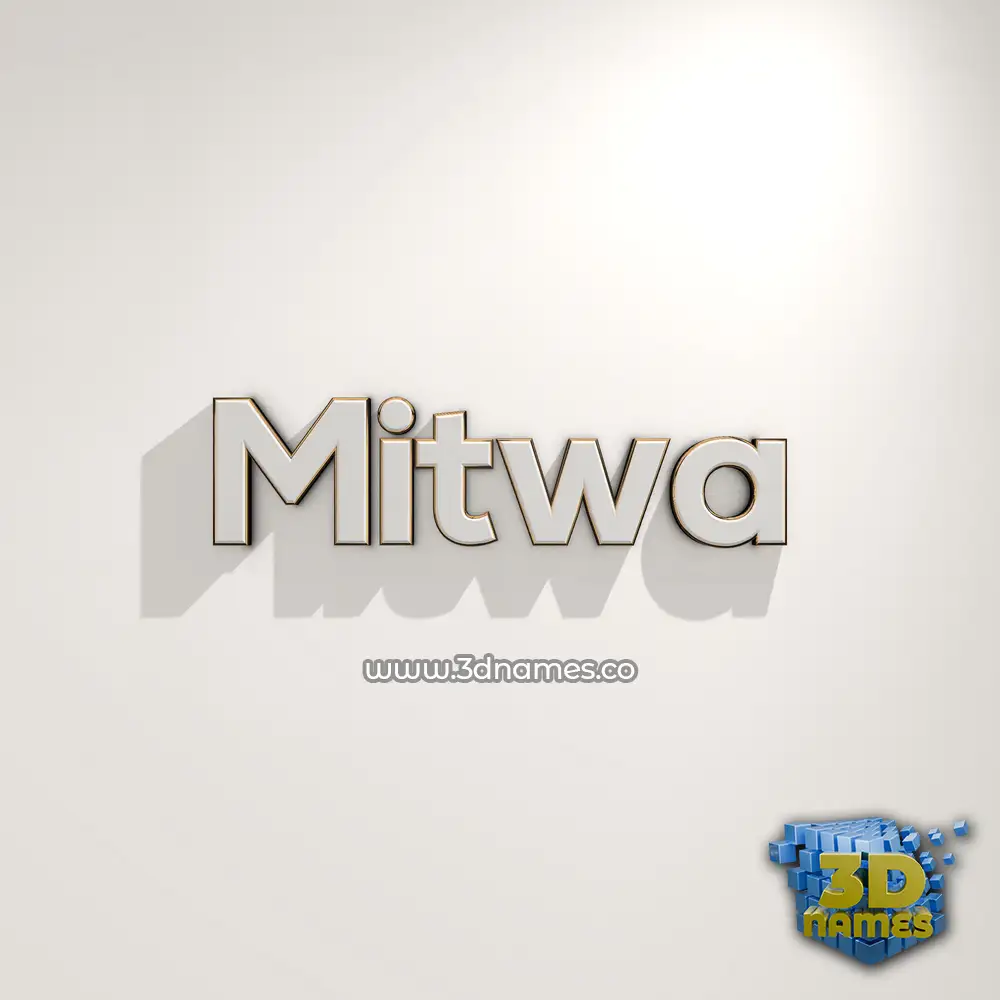 mitwa in White Logo Warm style - 3D name wallpaper