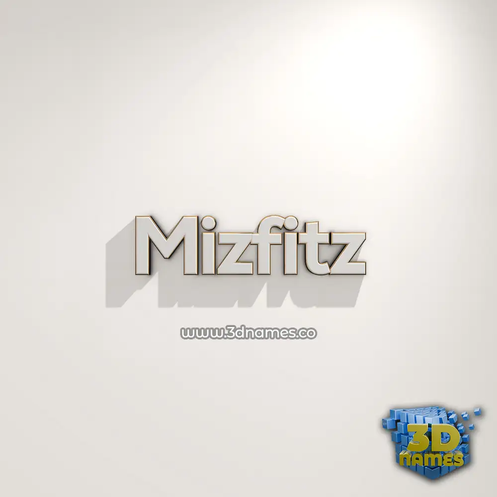 mizfitz in White Logo Warm style - 3D name wallpaper