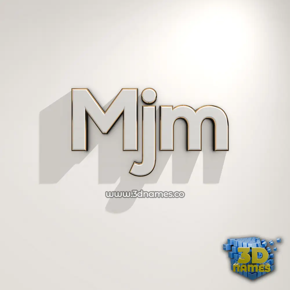 mjm in White Logo Warm style - 3D name wallpaper