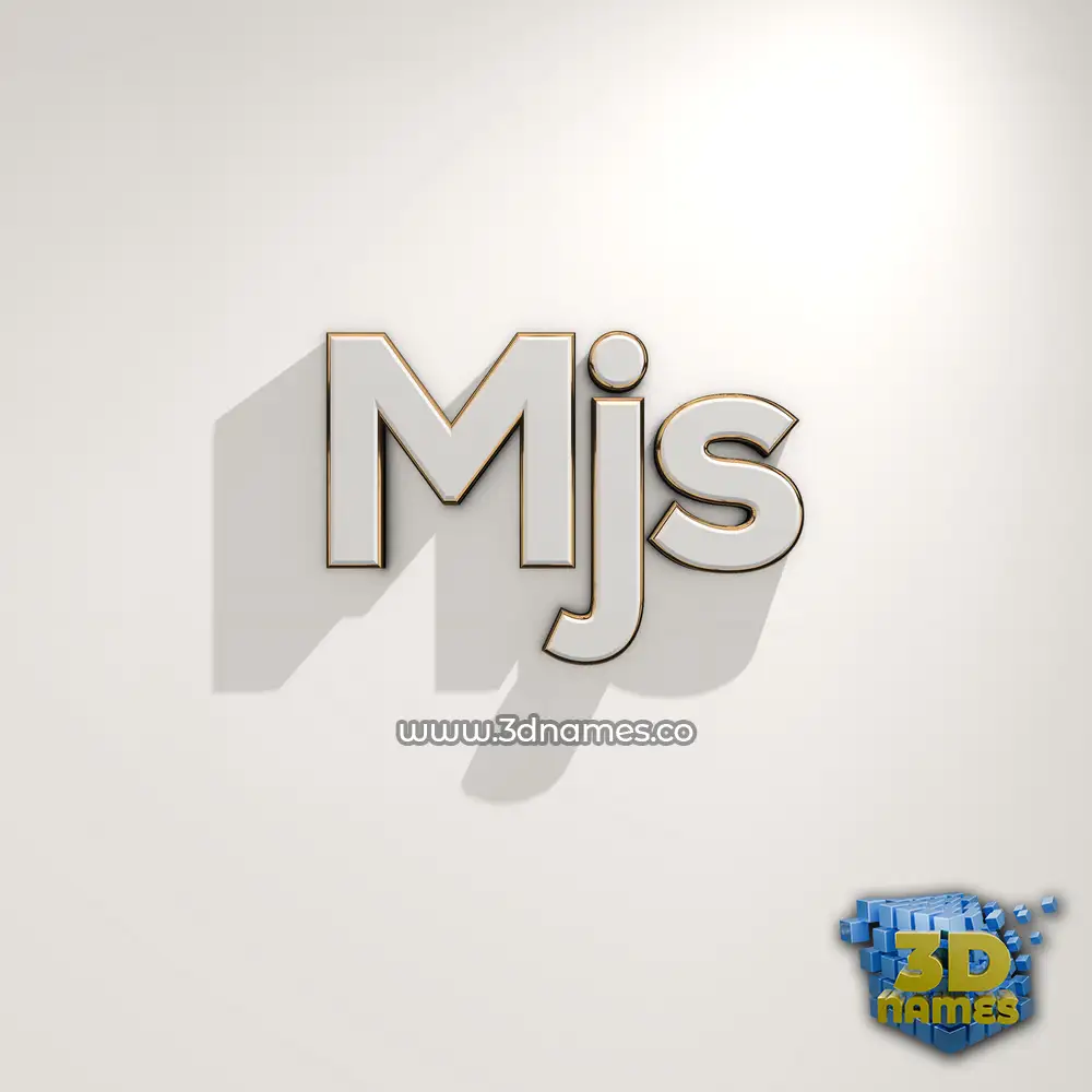 mjs in White Logo Warm style - 3D name wallpaper