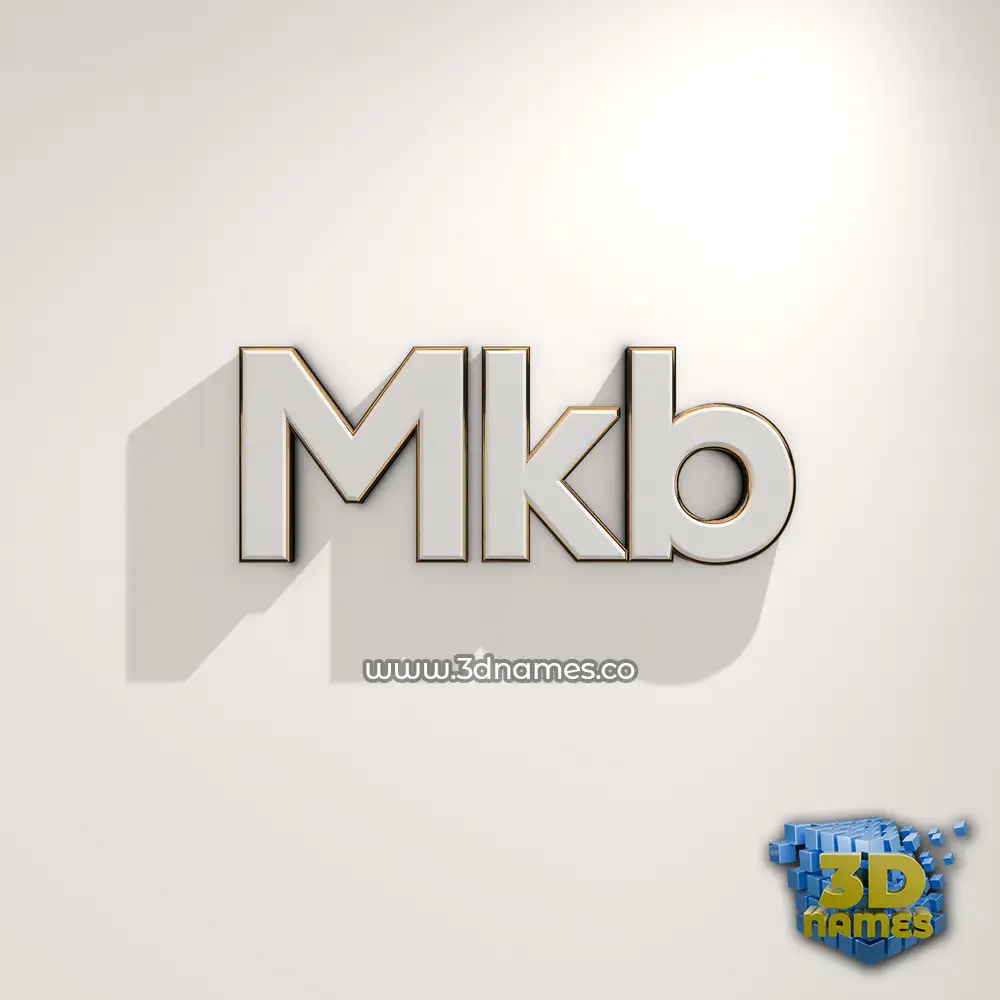 mkb in White Logo Warm style - 3D name wallpaper