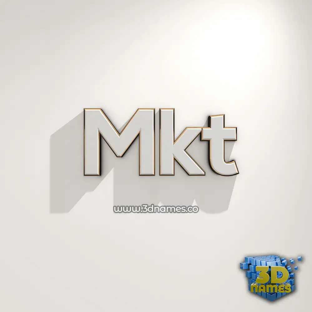 mkt in White Logo Warm style - 3D name wallpaper