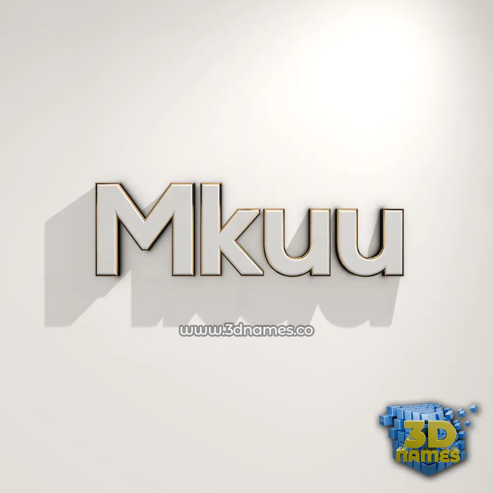 mkuu in White Logo Warm style - 3D name wallpaper