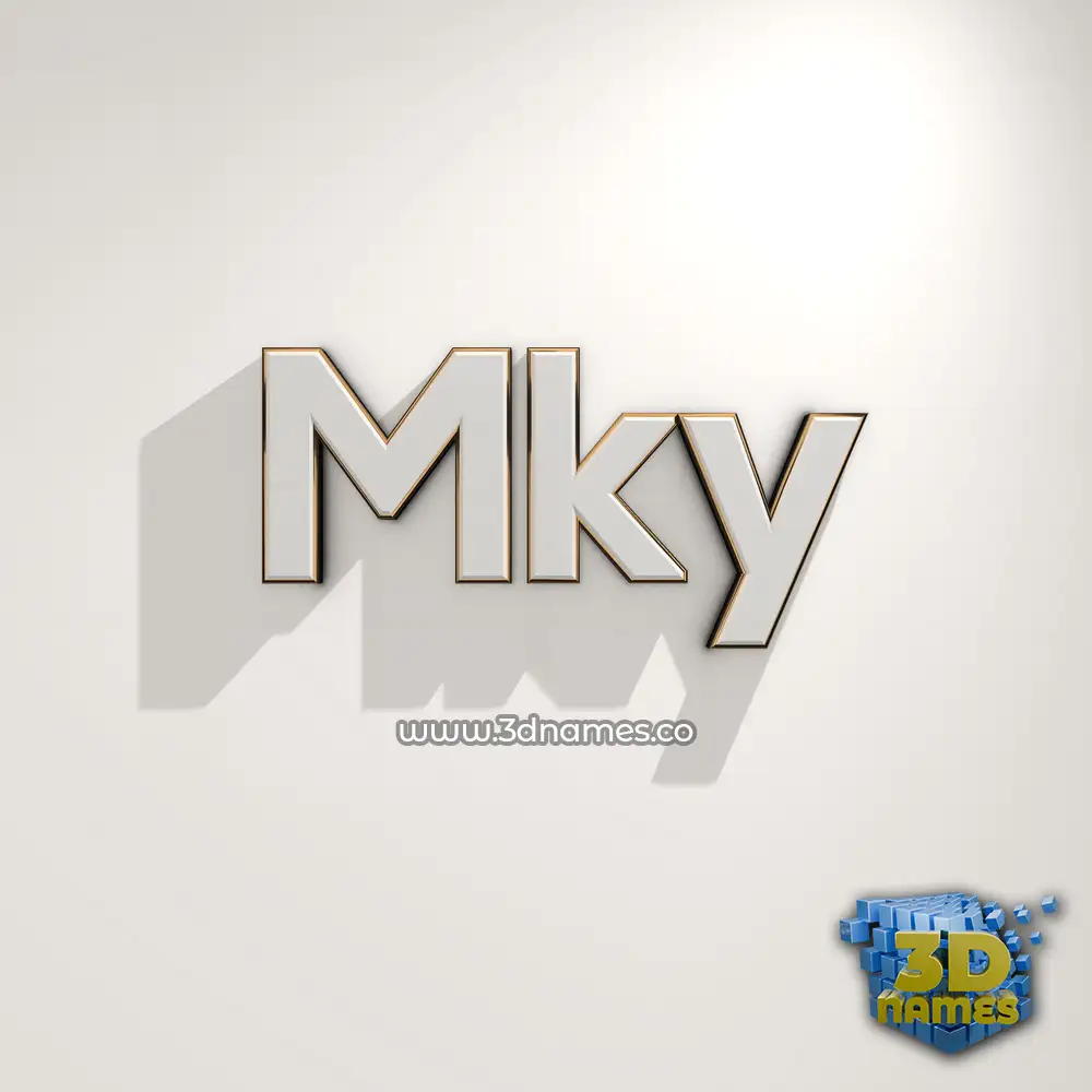 mky in White Logo Warm style - 3D name wallpaper