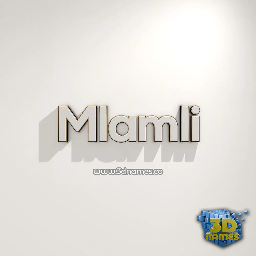 mlamli in White Logo Warm style - 3D name wallpaper