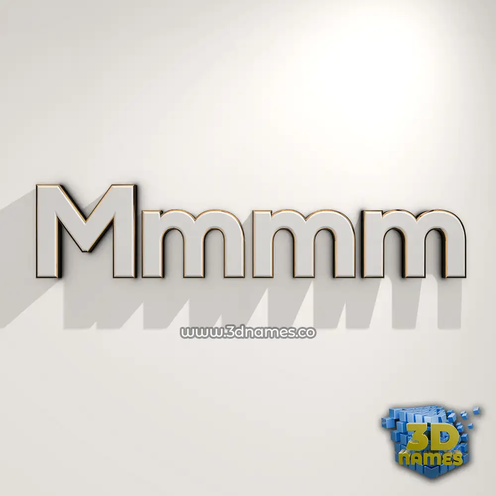 mmmm in White Logo Warm style - 3D name wallpaper
