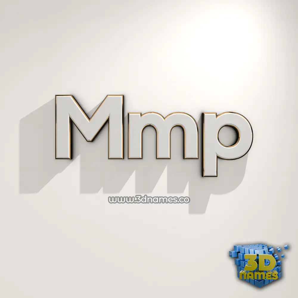 mmp in White Logo Warm style - 3D name wallpaper