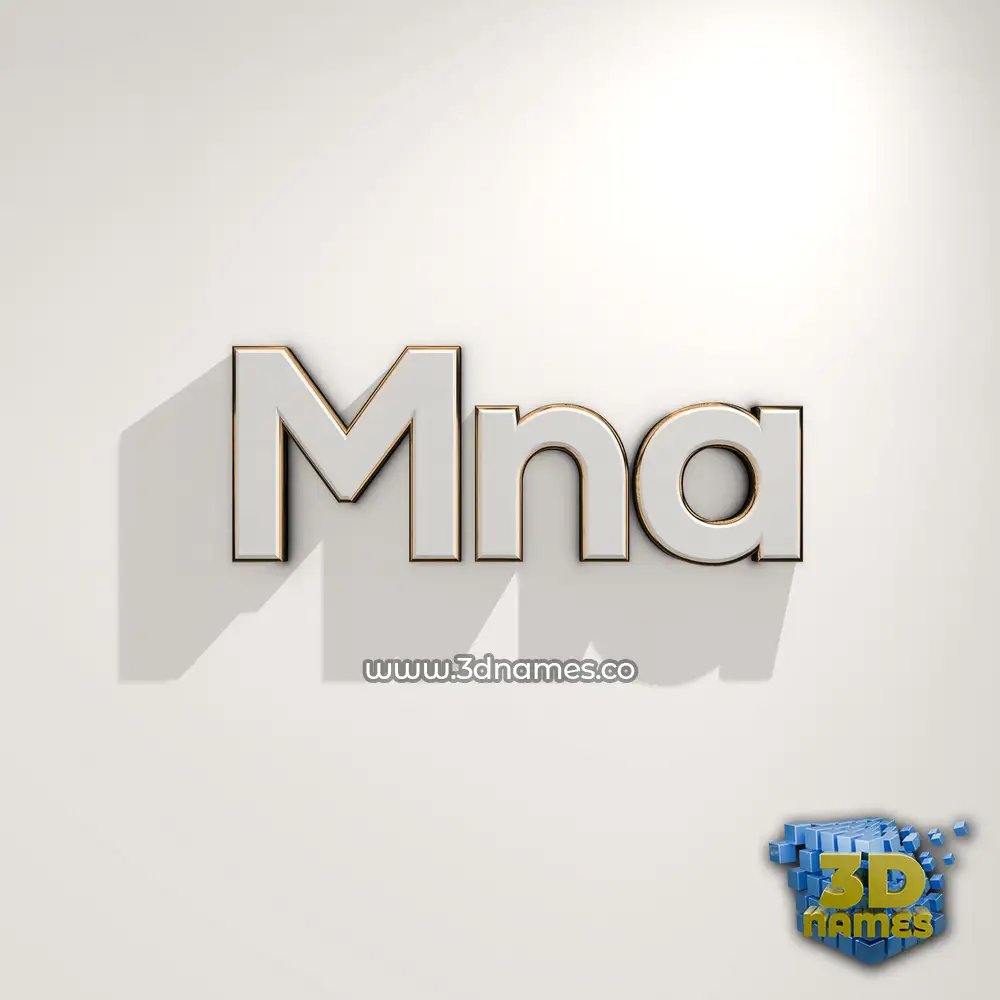 mna in White Logo Warm style - 3D name wallpaper