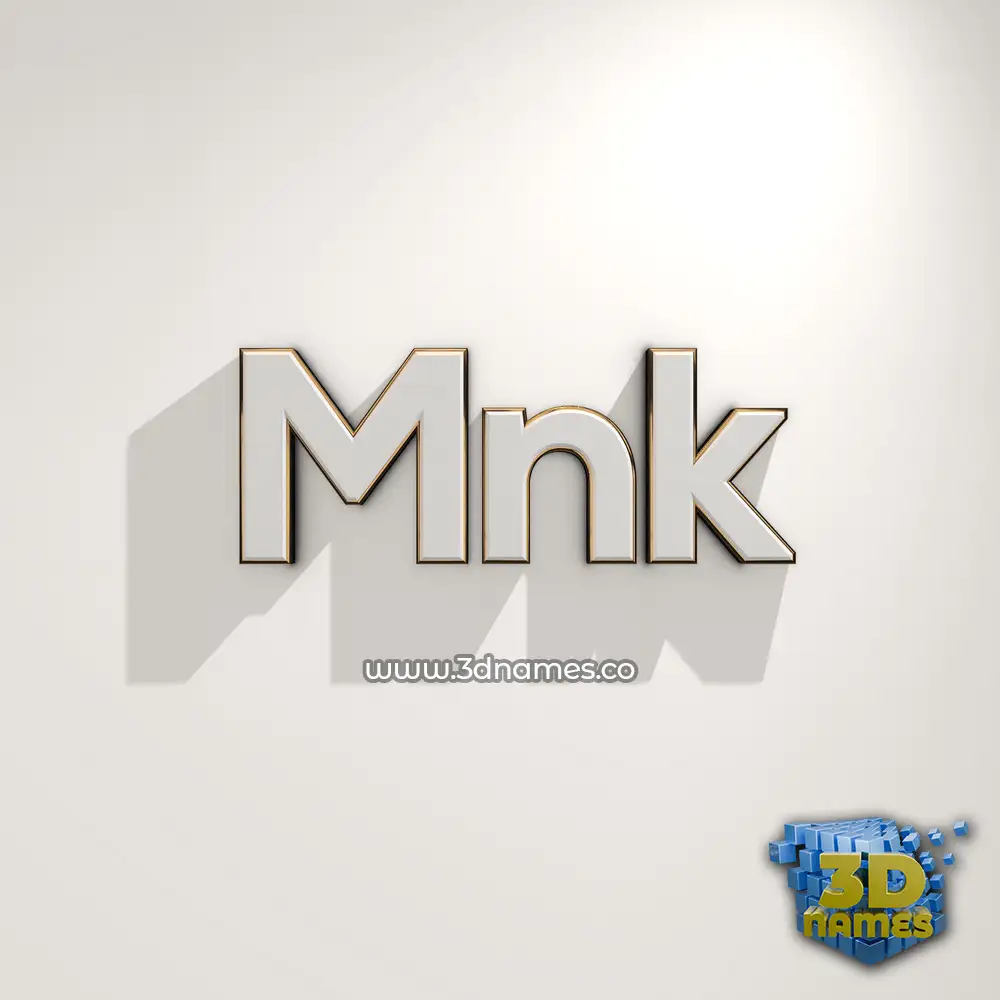 mnk in White Logo Warm style - 3D name wallpaper