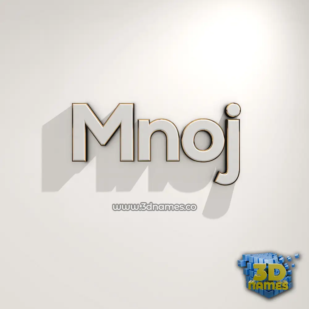 mnoj in White Logo Warm style - 3D name wallpaper