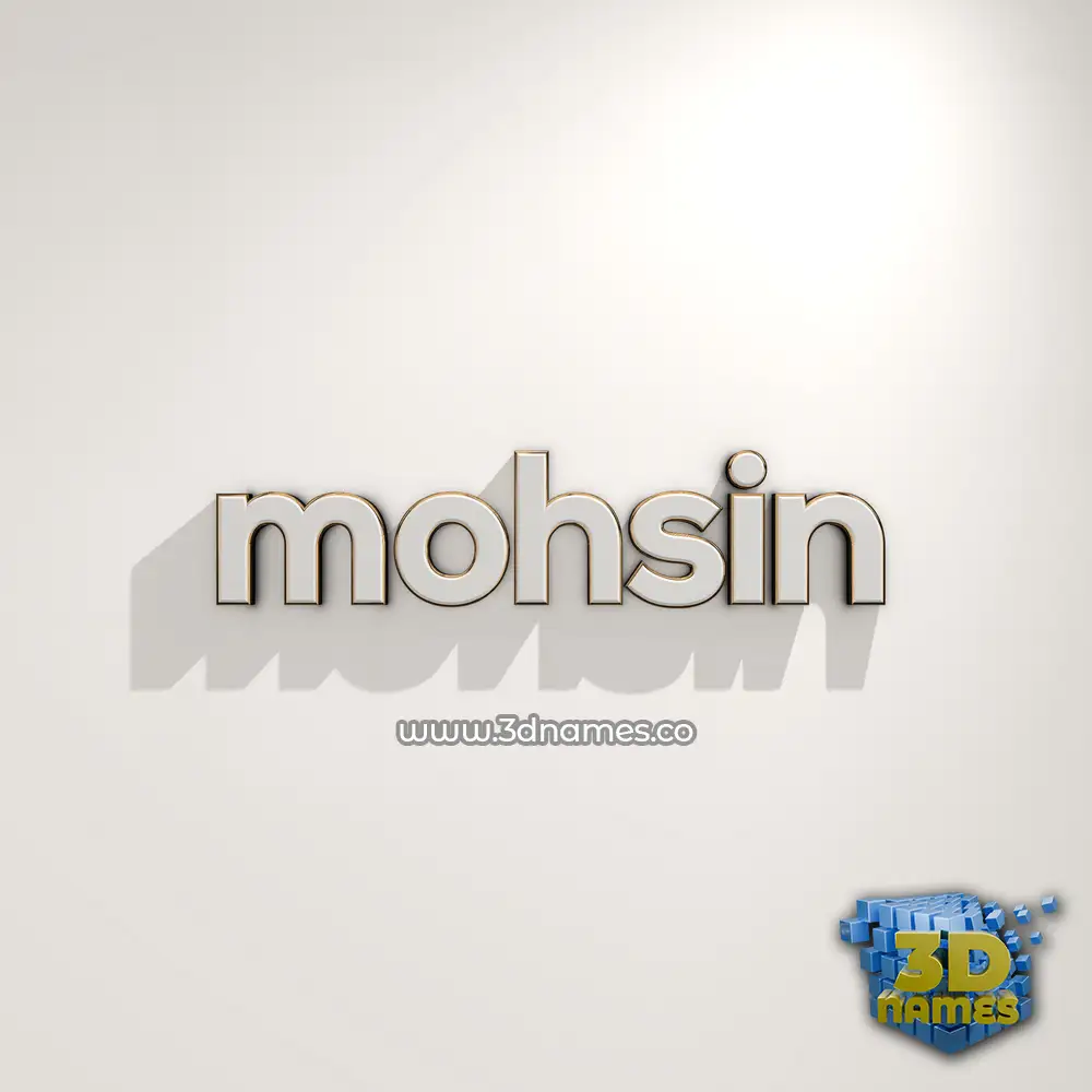mohsin in White Logo Warm style - 3D name wallpaper