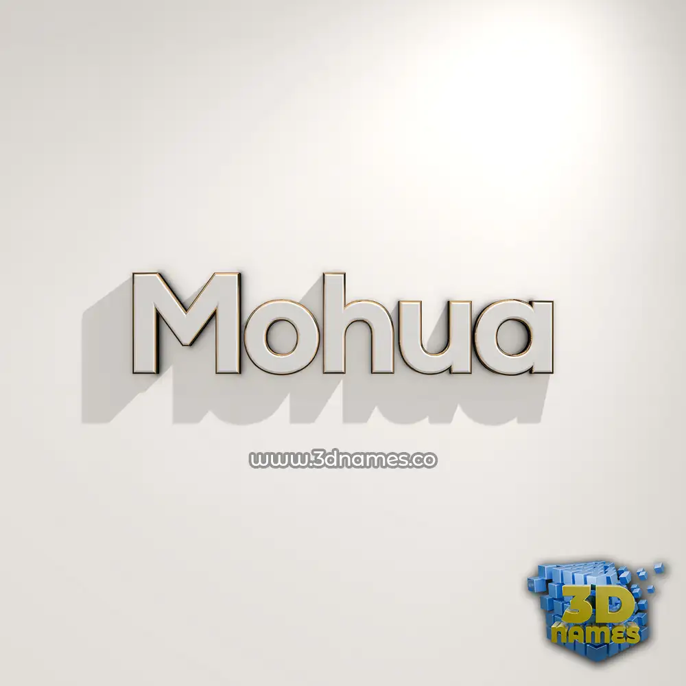 mohua in White Logo Warm style - 3D name wallpaper