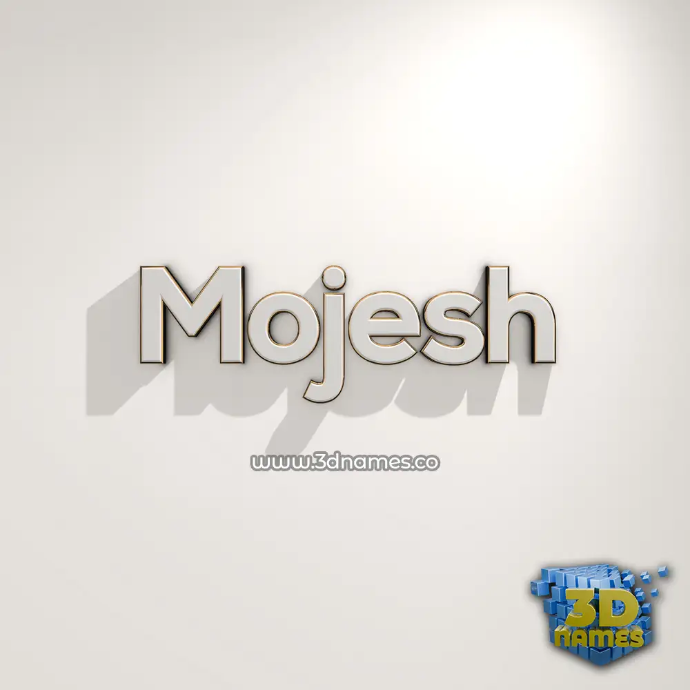 mojesh in White Logo Warm style - 3D name wallpaper