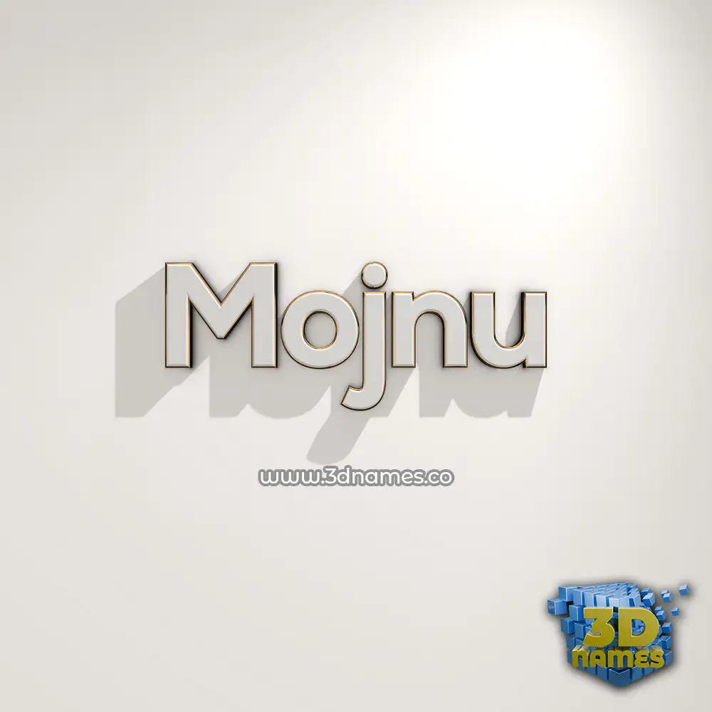 mojnu in White Logo Warm style - 3D name wallpaper