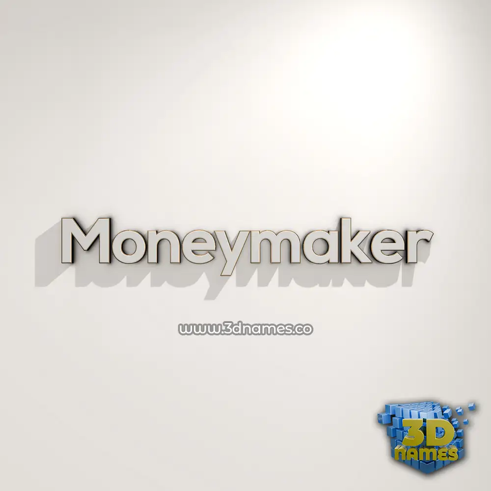 moneymaker in White Logo Warm style - 3D name wallpaper