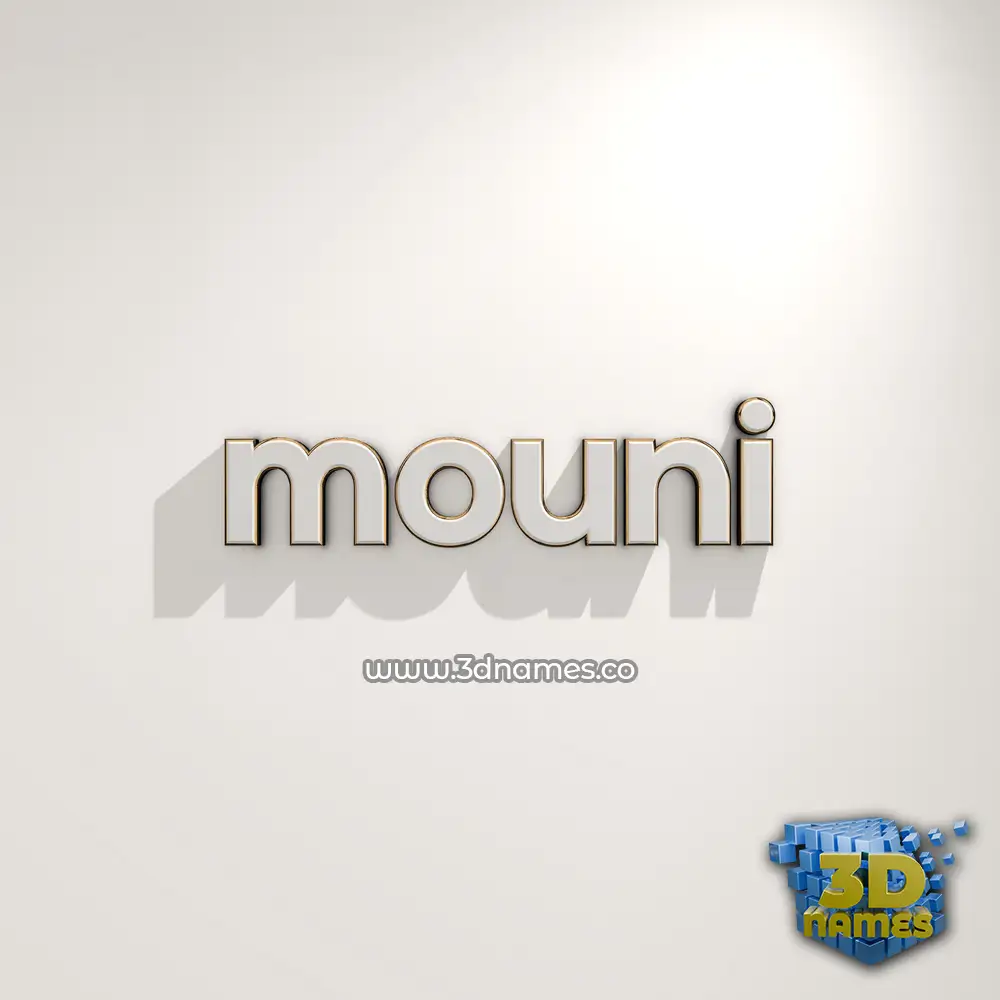 mouni in White Logo Warm style - 3D name wallpaper