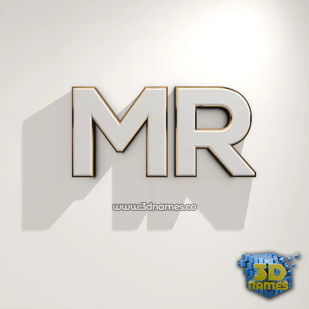 mr in White Logo Warm style - 3D name wallpaper