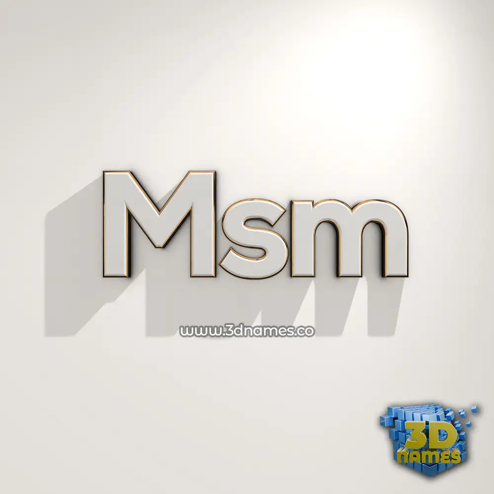 msm in White Logo Warm style - 3D name wallpaper
