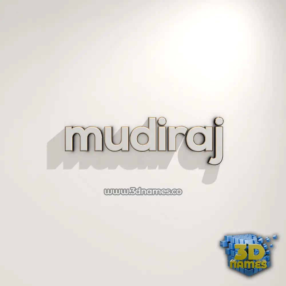 mudiraj in White Logo Warm style - 3D name wallpaper