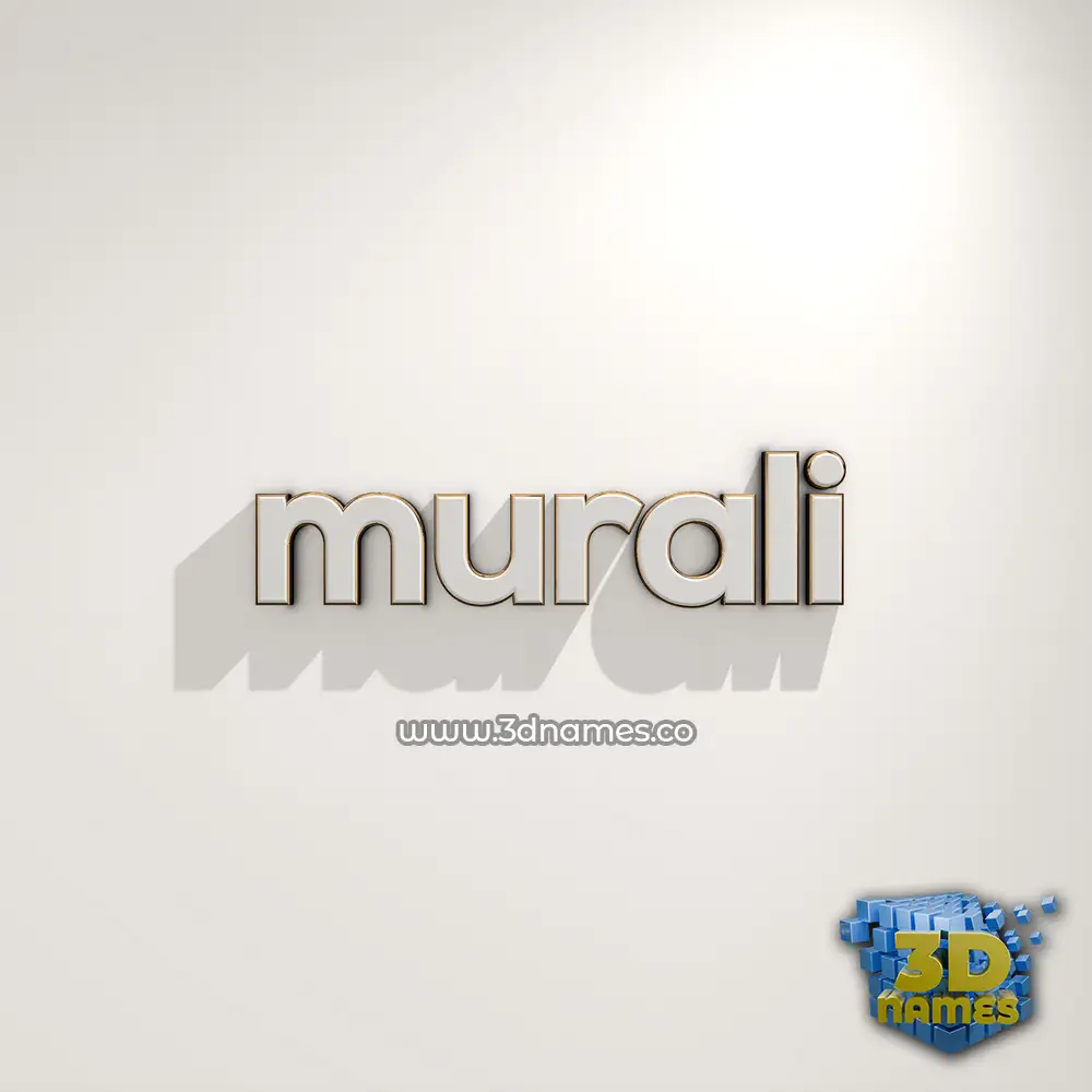 murali in White Logo Warm style - 3D name wallpaper