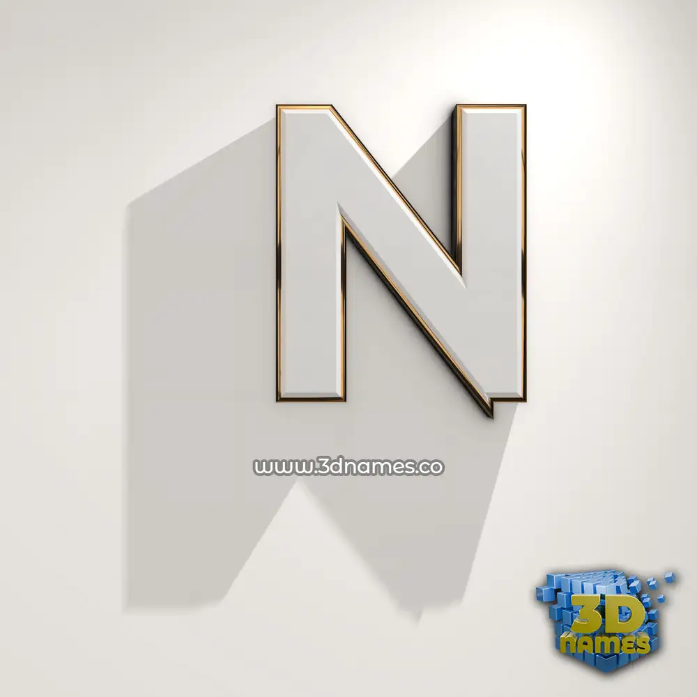 n in White Logo Warm style - 3D name wallpaper