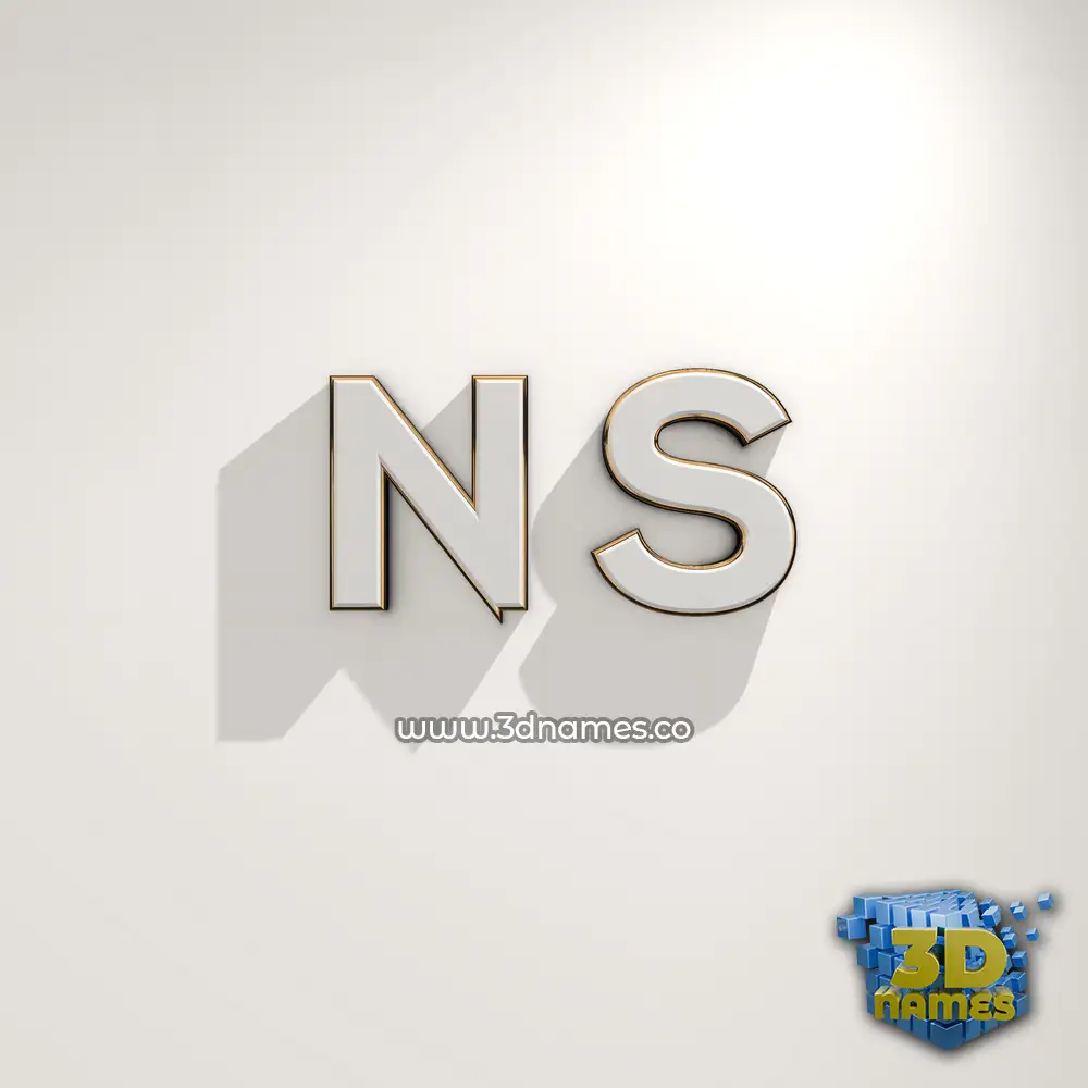 n s in White Logo Warm style - 3D name wallpaper