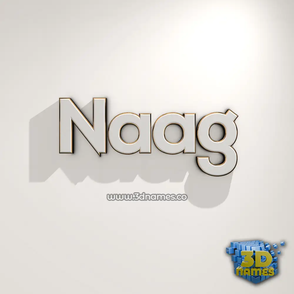 naag in White Logo Warm style - 3D name wallpaper