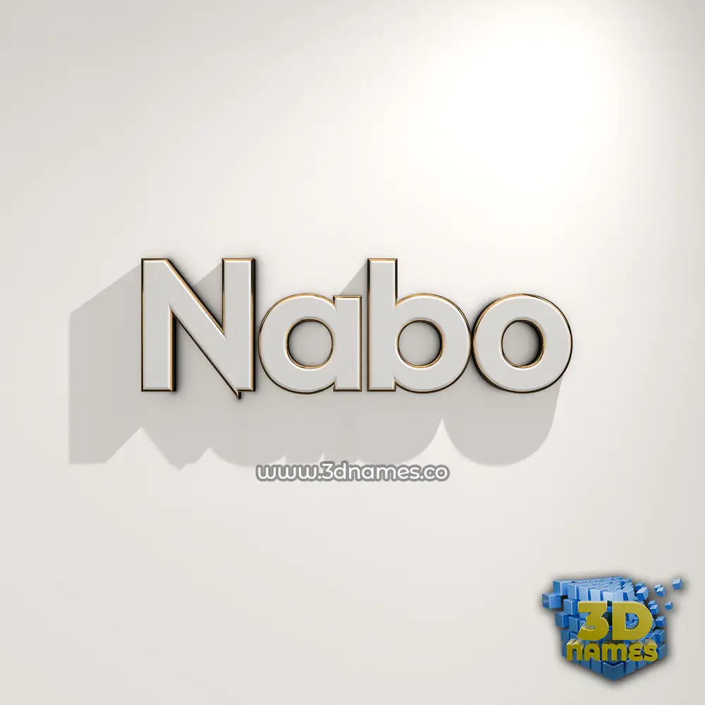 nabo in White Logo Warm style - 3D name wallpaper