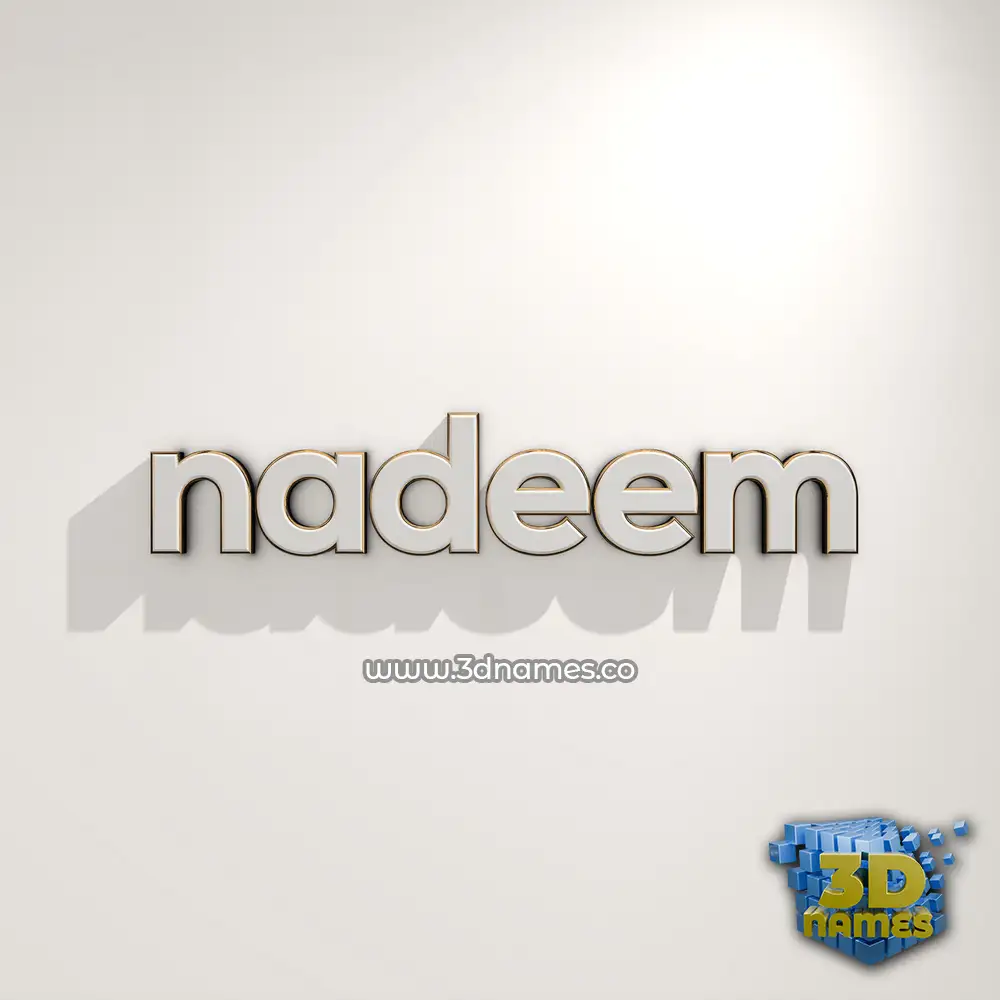 nadeem in White Logo Warm style - 3D name wallpaper