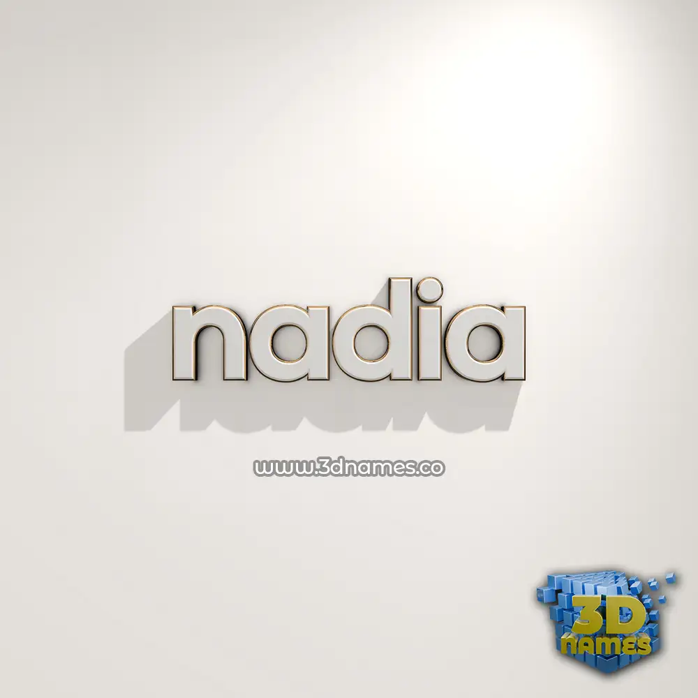 nadia in White Logo Warm style - 3D name wallpaper