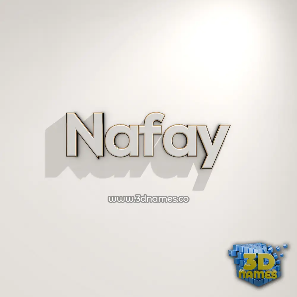 nafay in White Logo Warm style - 3D name wallpaper
