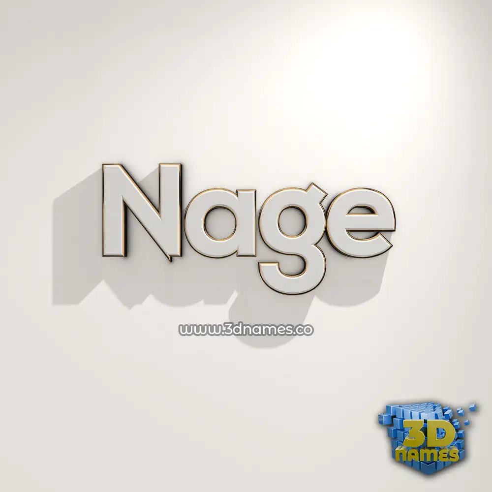 nage in White Logo Warm style - 3D name wallpaper
