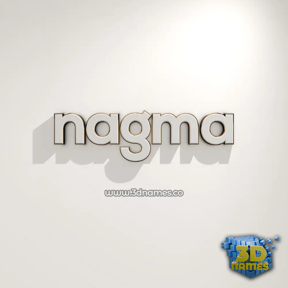 nagma in White Logo Warm style - 3D name wallpaper