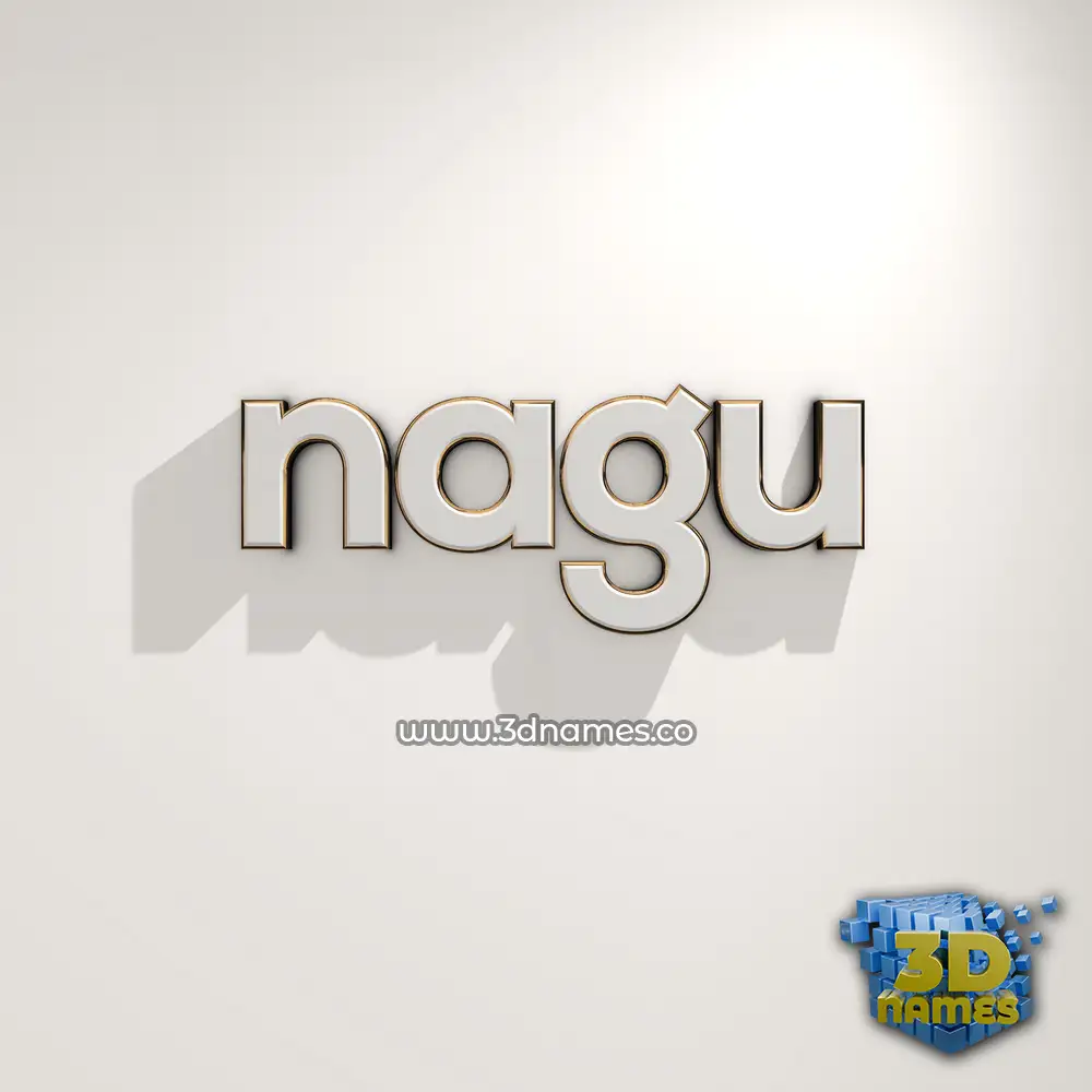 nagu in White Logo Warm style - 3D name wallpaper